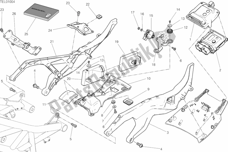 All parts for the Rear Frame Comp. Of the Ducati Diavel Xdiavel S Thailand 1260 2018